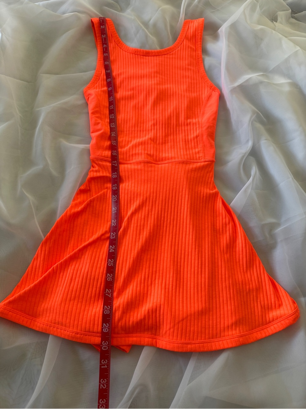 Free People Neon Orange Ribbed Mini Dress - Picture 5 of 12